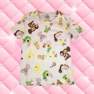 Y2k tropical animal drawing kids shirt 🐒